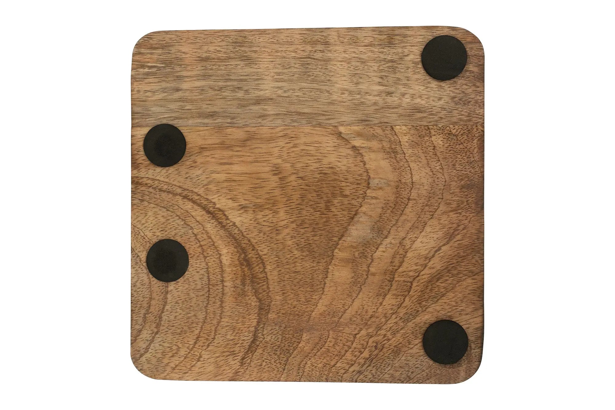 Wooden Square Tray with Gold Bit