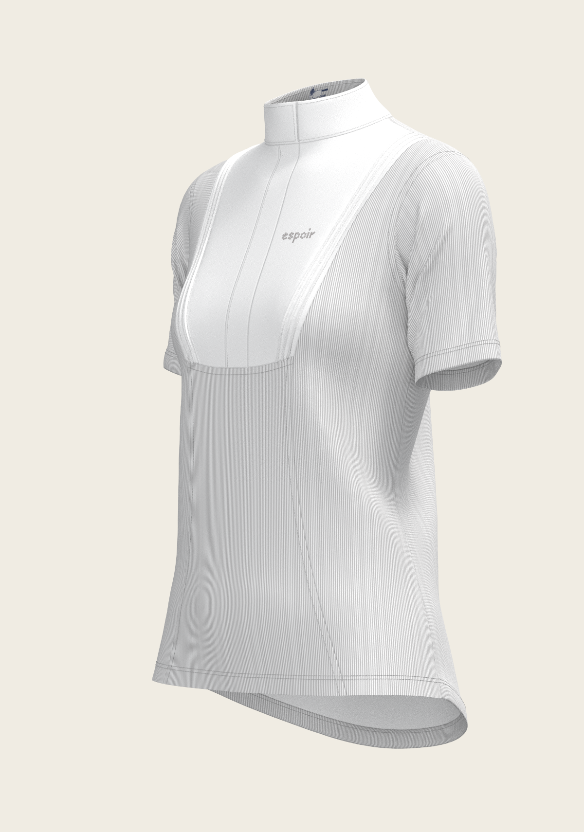  Stripes in Grey Short Pleated Short Sleeve Show Shirt