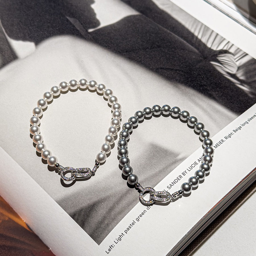 Faux Pearl Buckle Bracelet