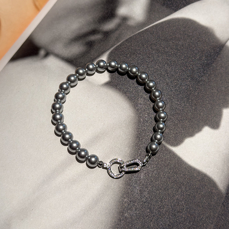 Faux Pearl Buckle Bracelet