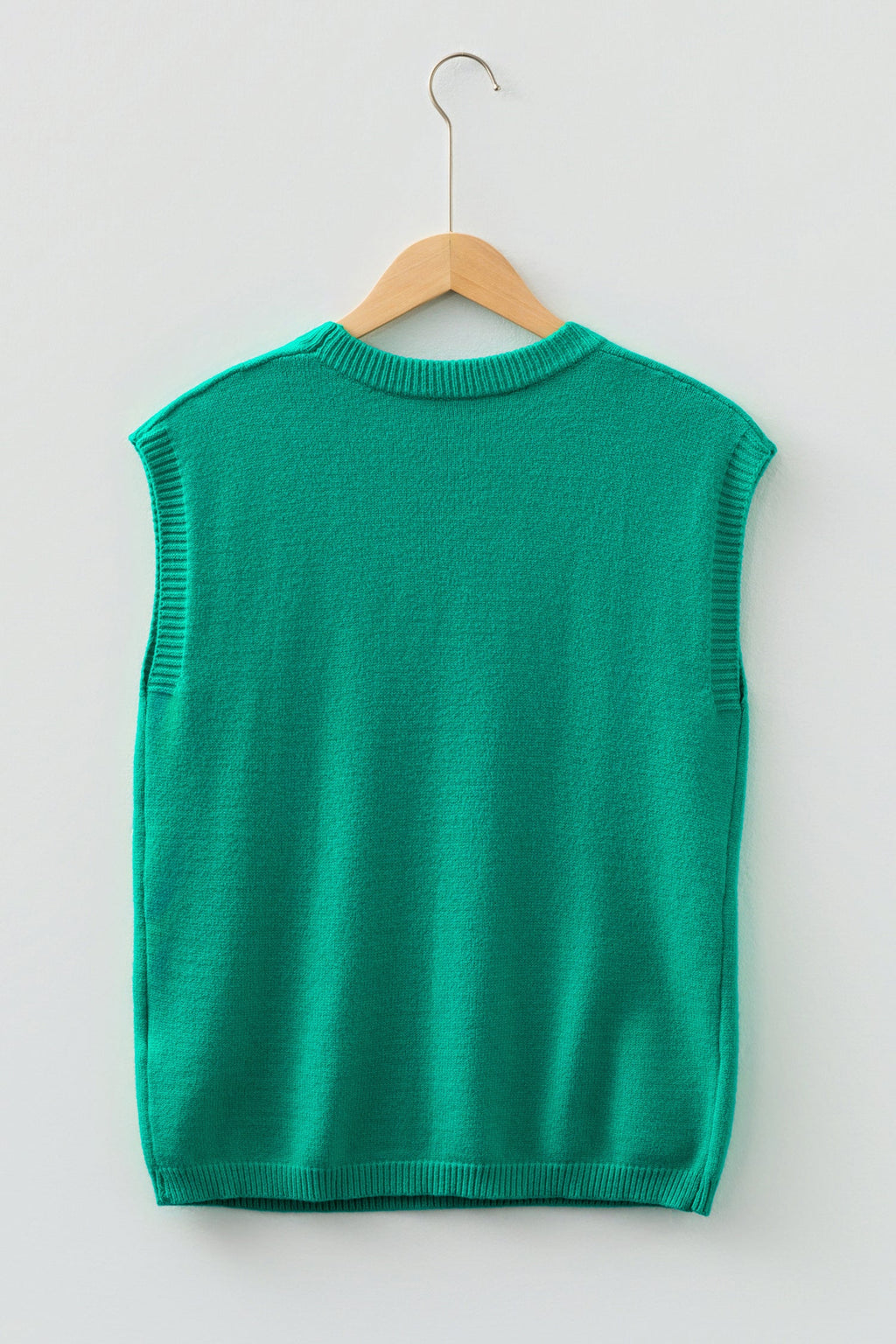 Bright Green Horse Bit Embroidered Loose Short Sleeve Sweater
