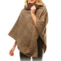 Aubrie Cozy Faux Fur Collar Poncho