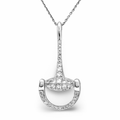 Sterling Silver Bling English Snaffle Bit Chain Necklace