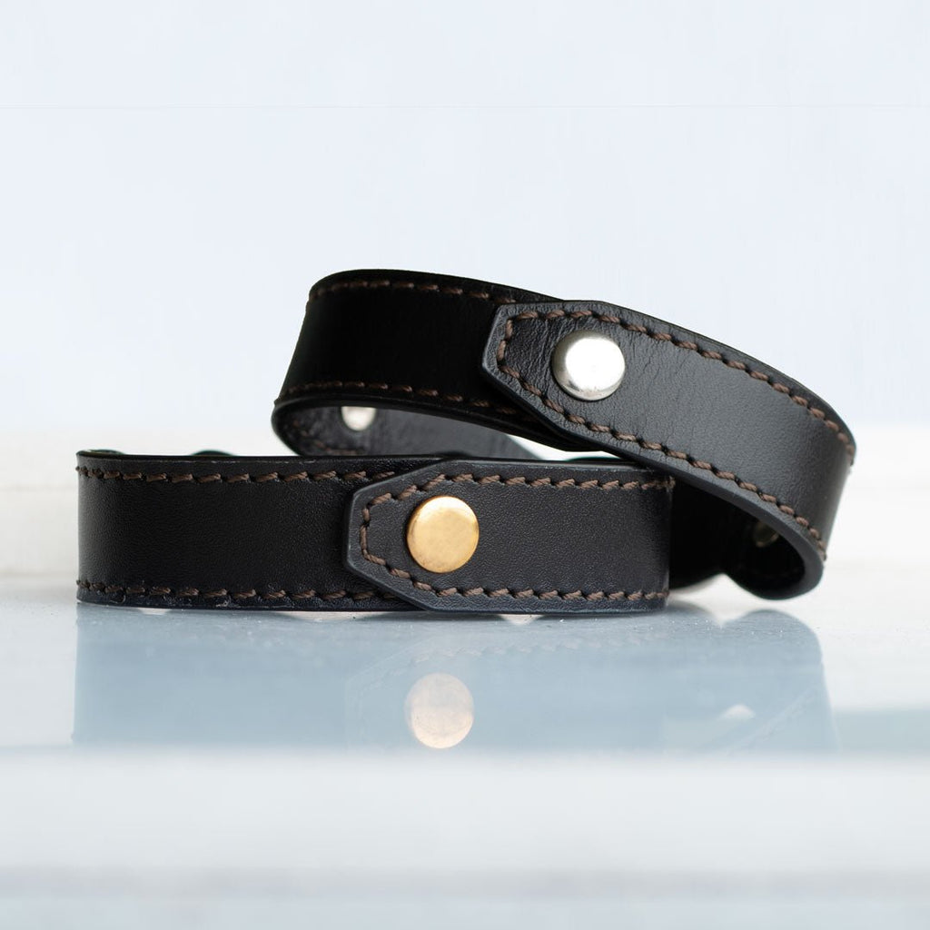 Bronson - Equestrian Leather Horse Bit Bracelet in Gold