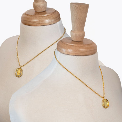 Chauncy Pave Equestrian Horseshoe Necklace in Gold