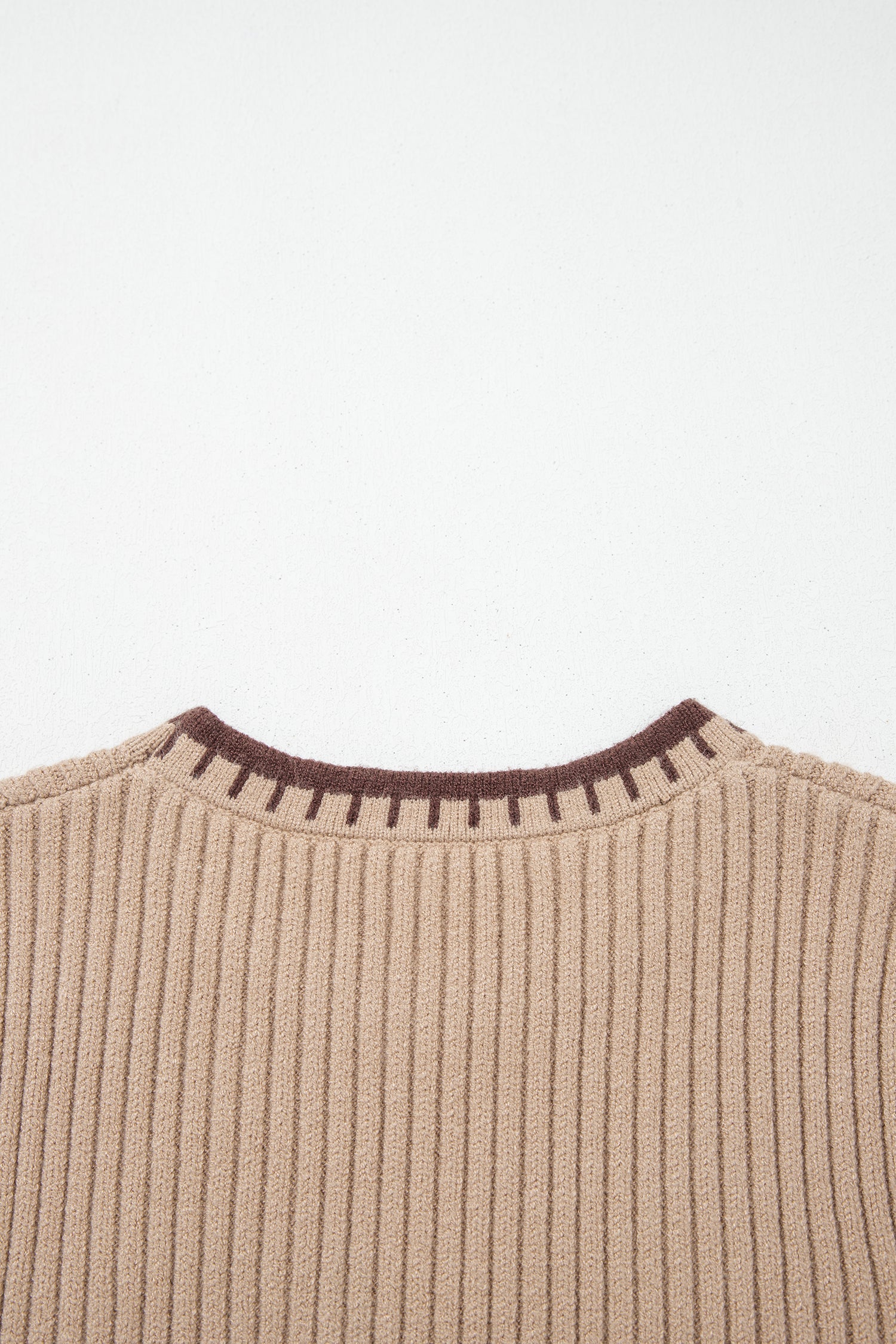 Western Horseshoe Ribbed Knit Sweater Top