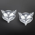 Sterling Silver Mini Fox Mask Hunt Stud Earrings