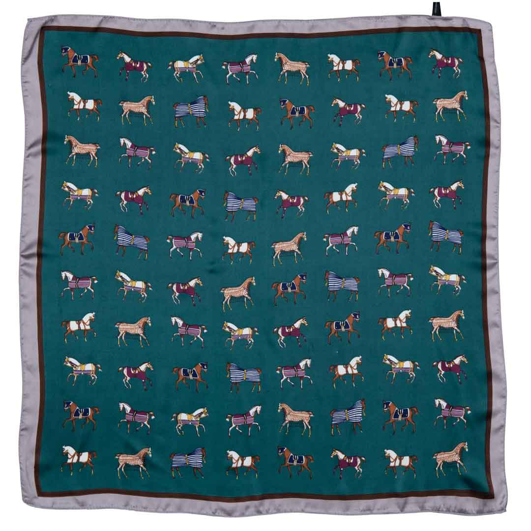 Hunt Club - Stylized Equestrian Scarf in Deep Teal