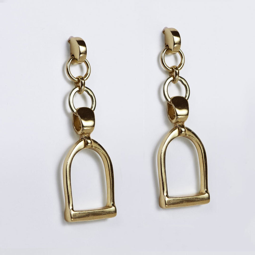 Langley - Equestrian Riding Stirrup Earring in Gold