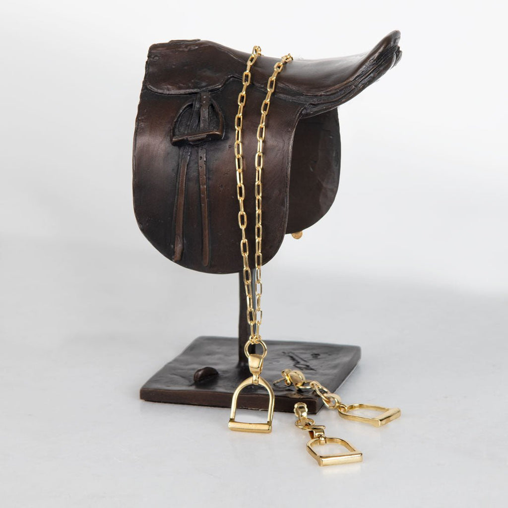 Langley - Equestrian Riding Stirrup Earring in Gold