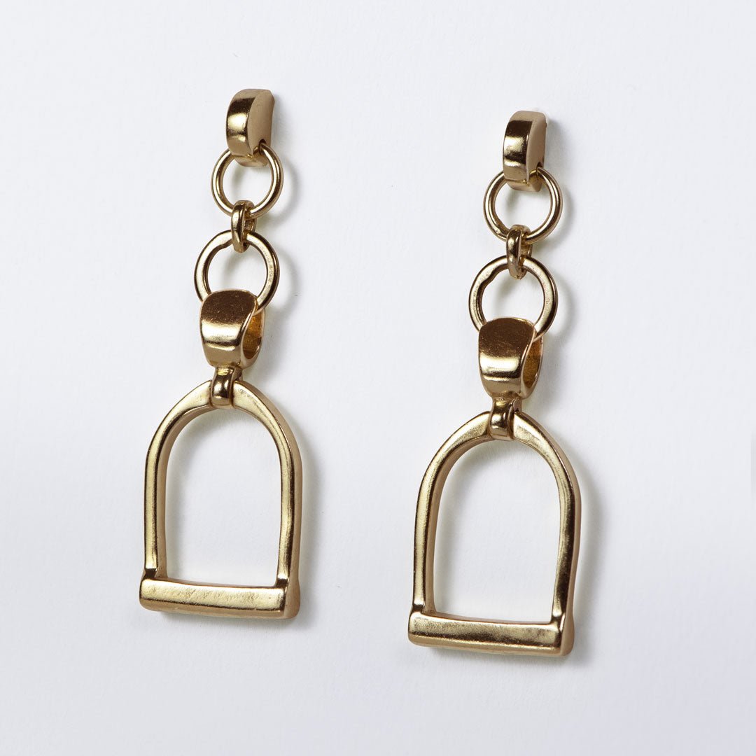Langley - Equestrian Riding Stirrup Earring in Gold