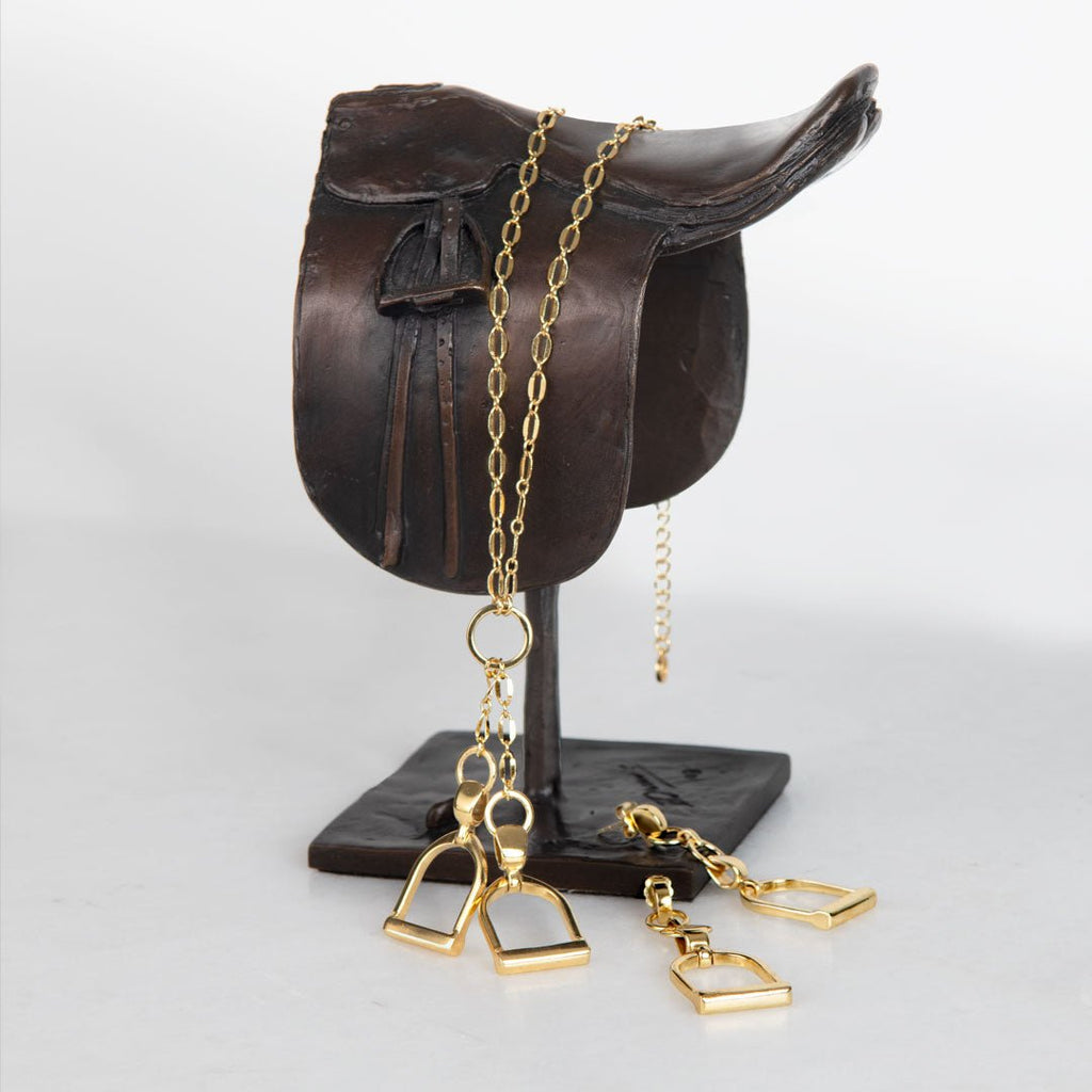 Langley - Equestrian Riding Stirrup Earring in Gold