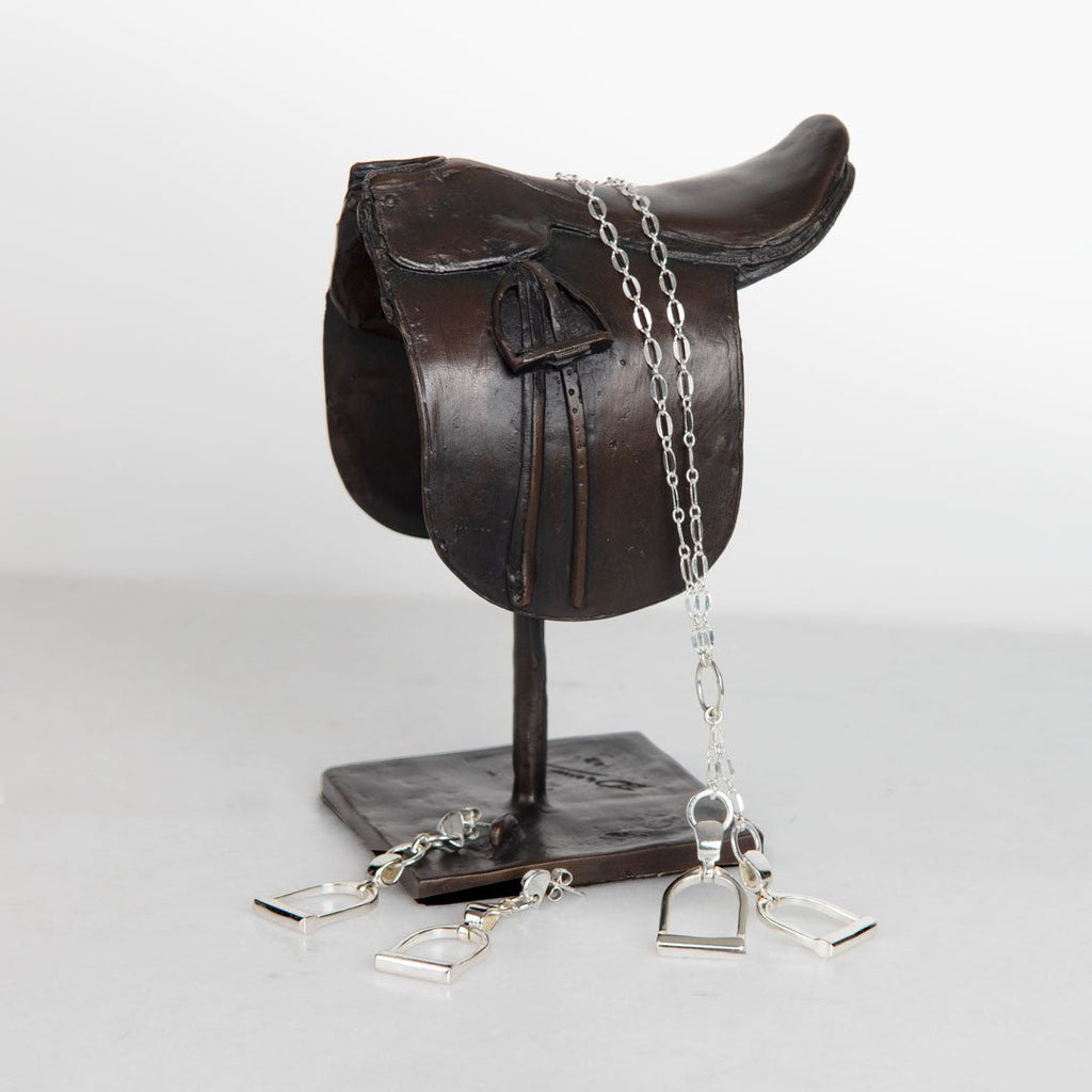 Langley - Equestrian Riding Stirrup Earring in Silver
