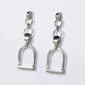 Langley - Equestrian Riding Stirrup Earring in Silver