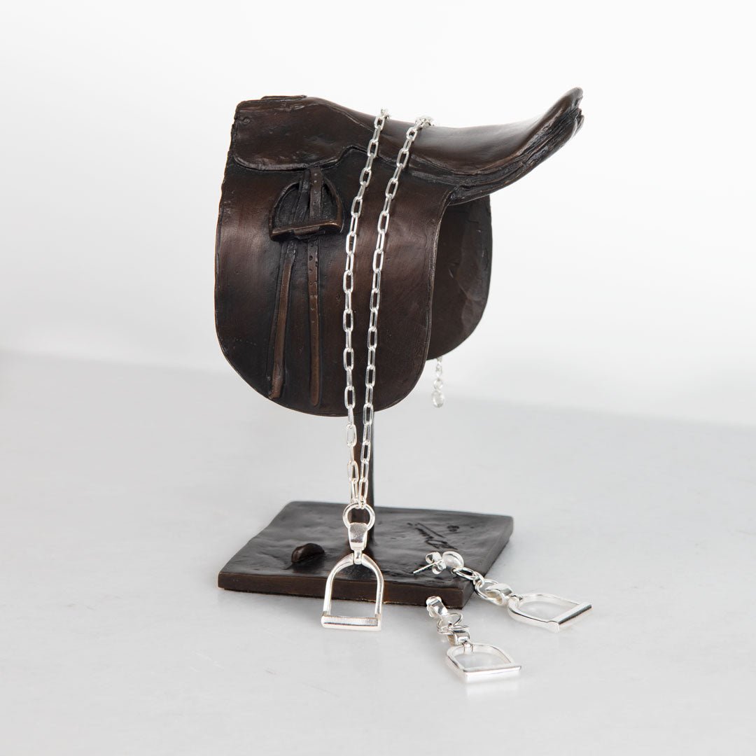 Langley - Equestrian Riding Stirrup Earring in Silver