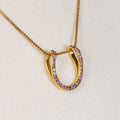 Levade -Violet Moissanite Horseshoe Equestrian Necklace in Gold