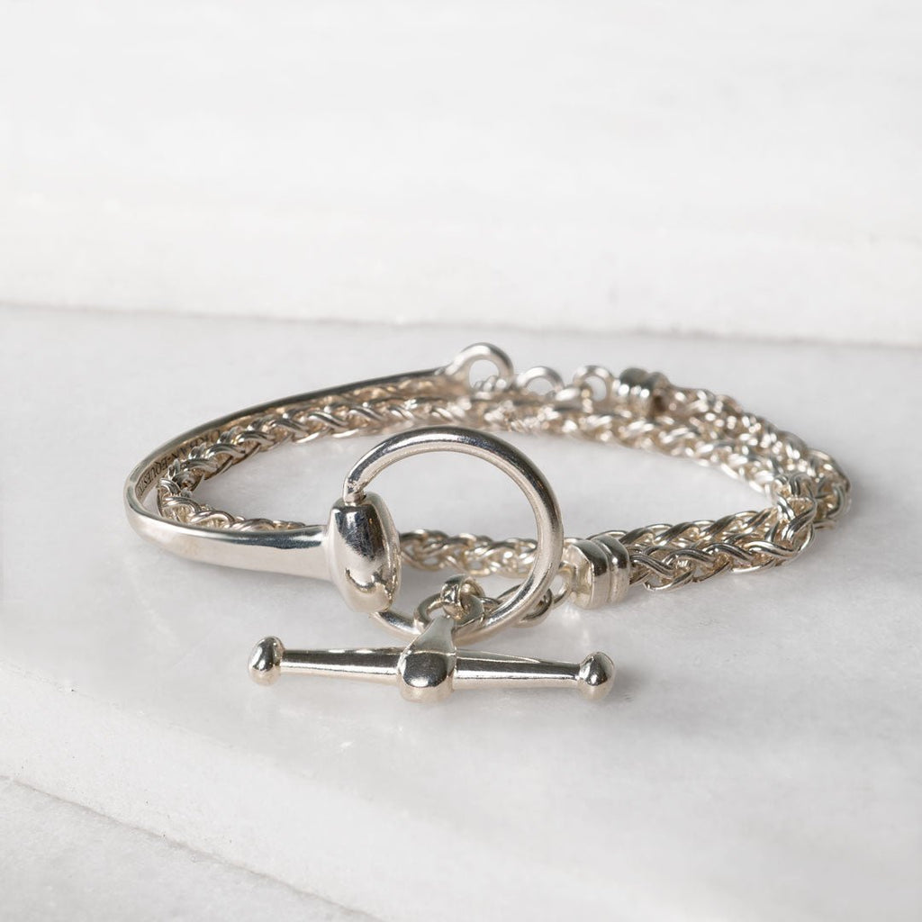 Odeza - Wrap Around Horse Bit Bracelet in Silver