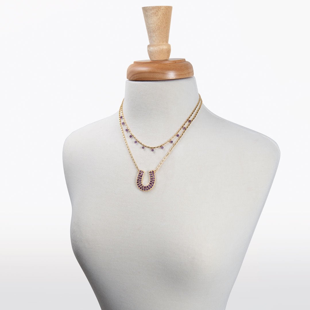 Prism - Amethyst Equestrian Horseshoe Necklace Or Choker