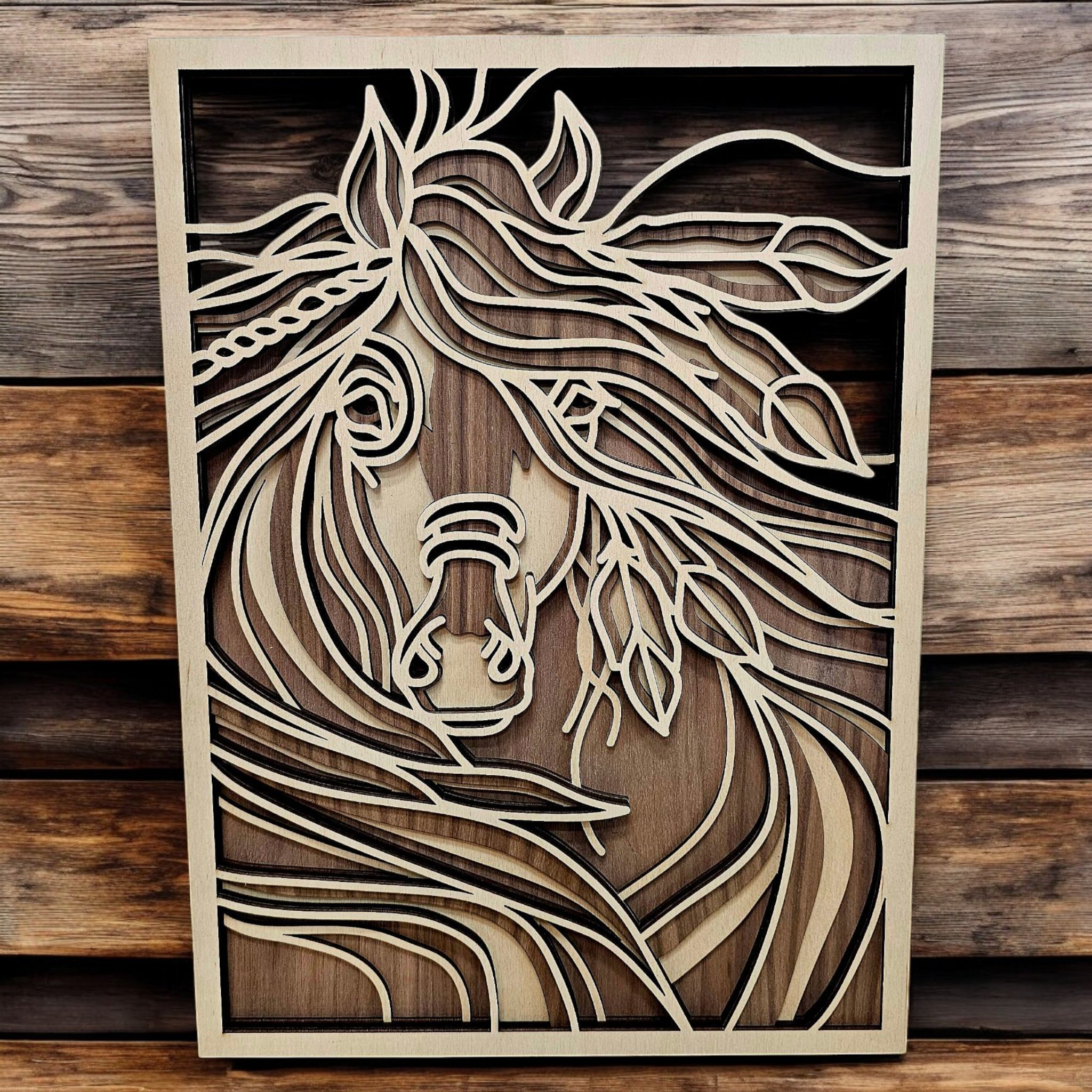 Horse Wood Art – Laser-Cut Rustic Wall Decor for Equestrians & Horse Lovers