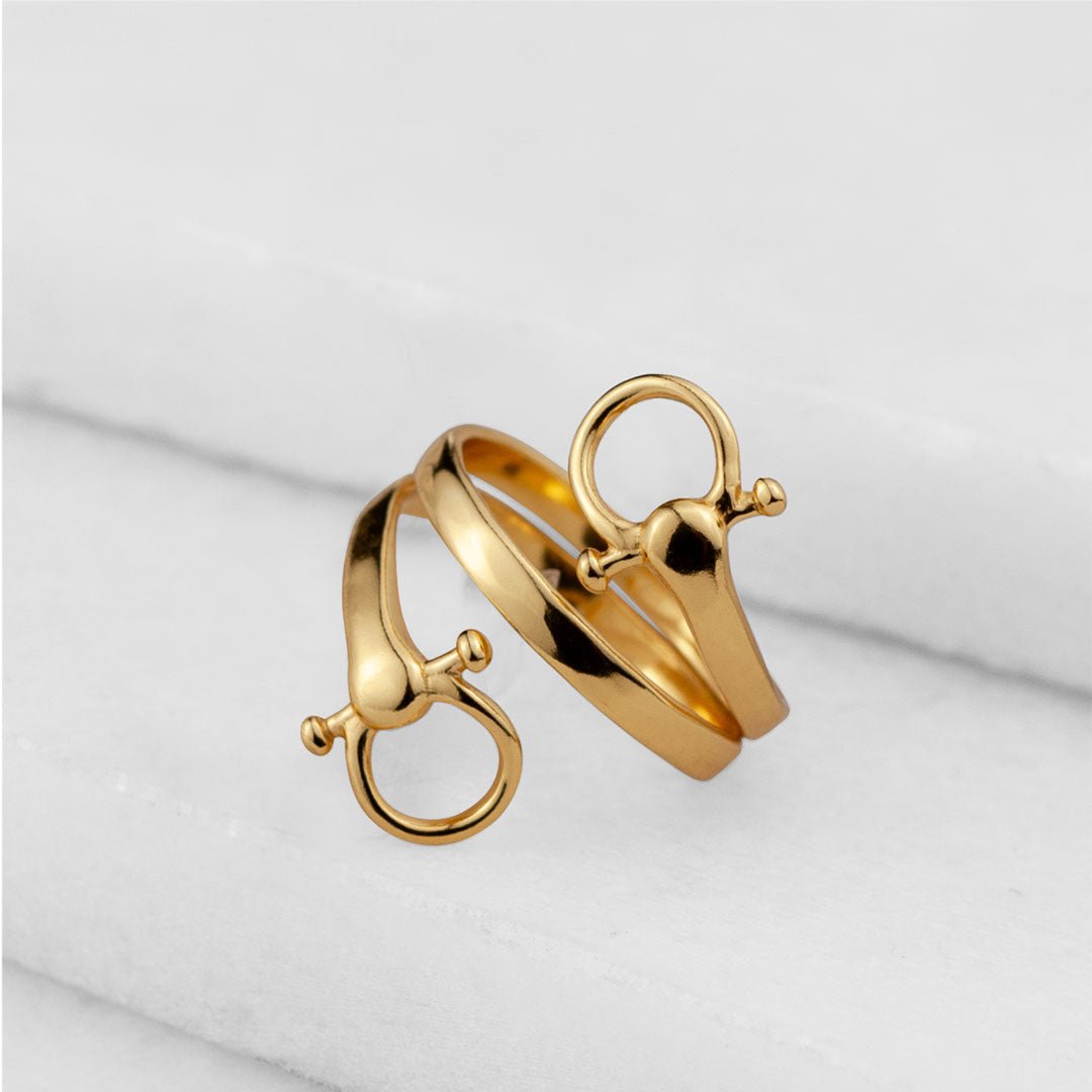 Sandro - Equestrian Horse Bit Spiral Ring in Gold