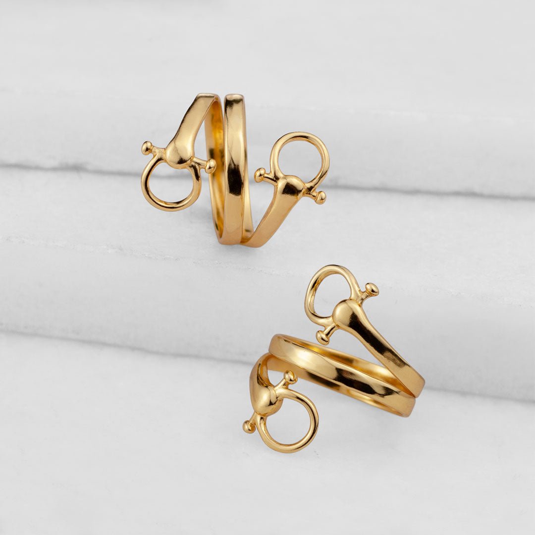 Sandro - Equestrian Horse Bit Spiral Ring in Gold