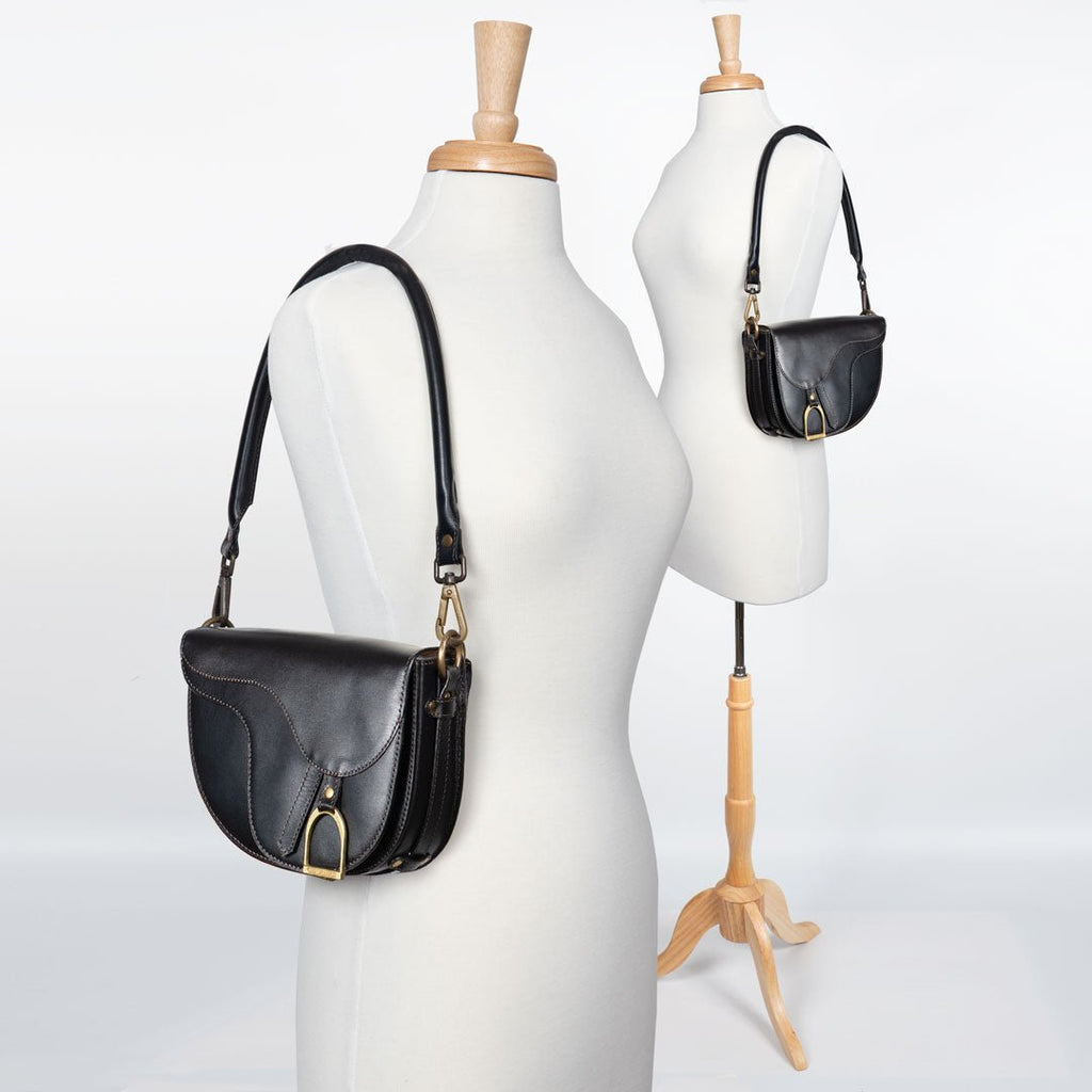 Signature Saddle Bag - Luxury Leather Handbag in Black