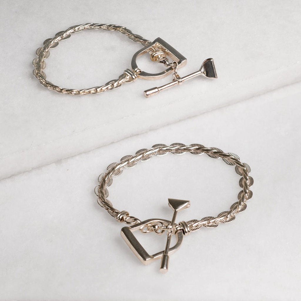 Portia T-Bar Horseshoe Bracelet in Silver