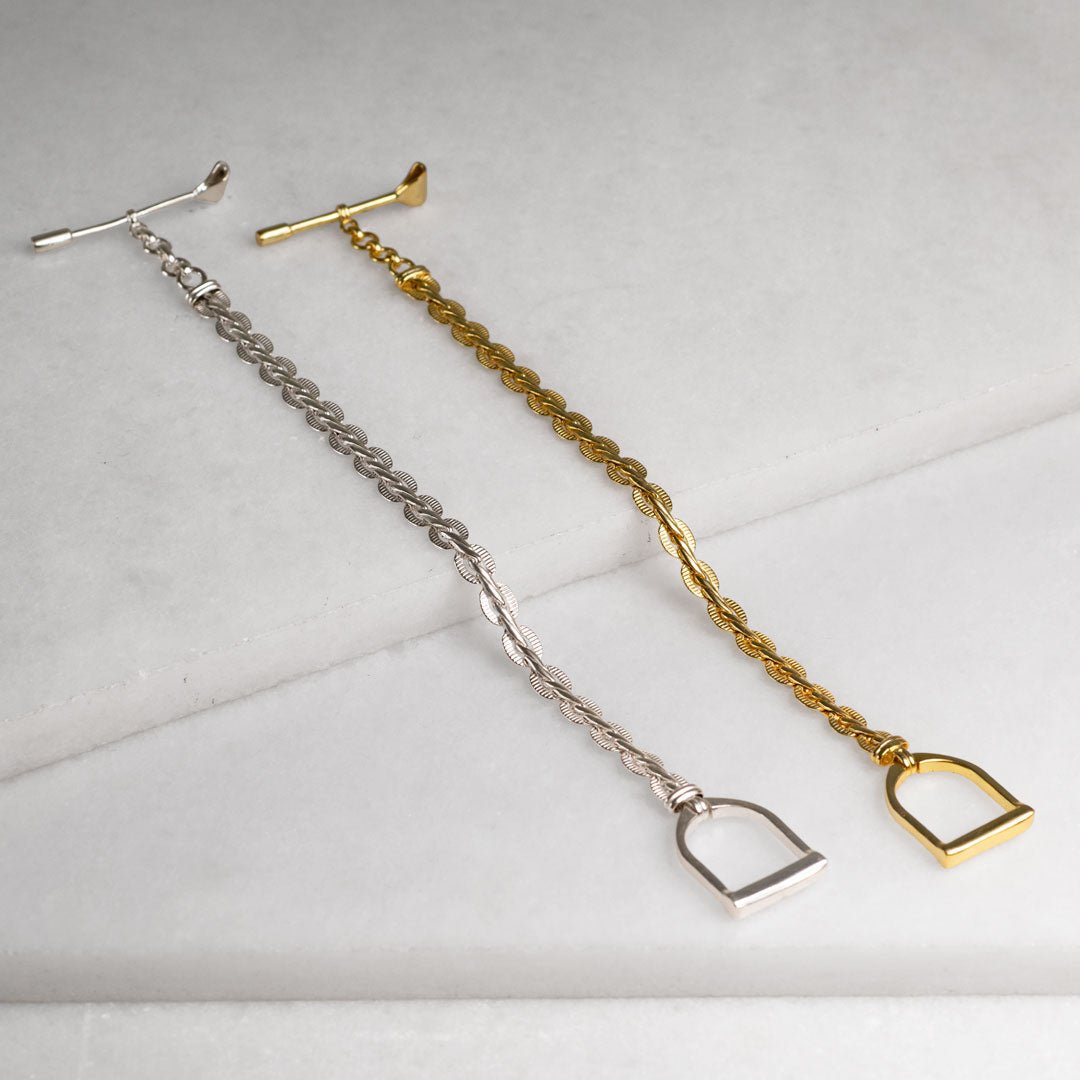 Portia T-Bar Horseshoe Bracelet in Silver