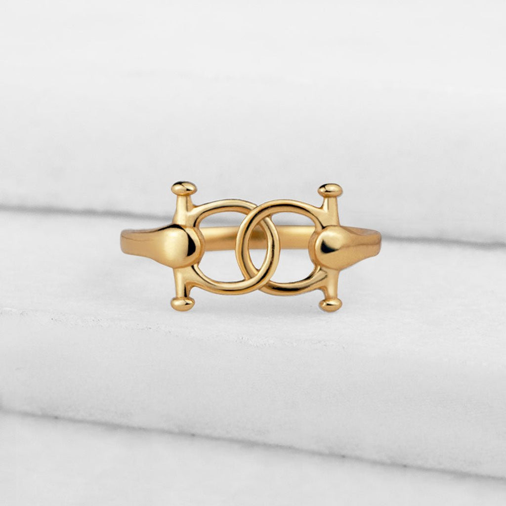 Talisman - Horse Bit Equestrian Ring in Gold
