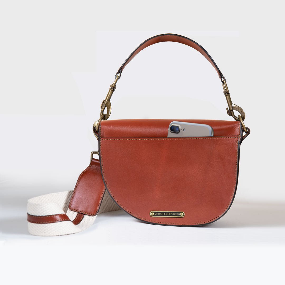 Signature Saddle Bag - Luxury Leather Handbag in Cognac